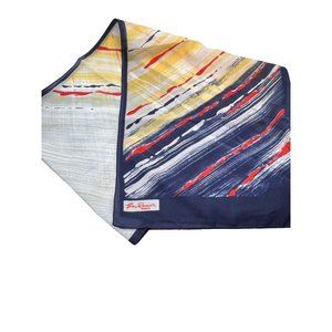 Vintage Jim Renoir Paris Scarf Blue Red Yellow 54" x 11" Abstract